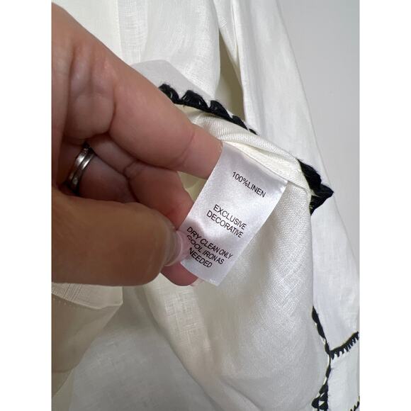 NEW Figue Prudence Button Down Blanket Stitch Long-Sleeve Top White Size: 8 - Picture 5 of 7